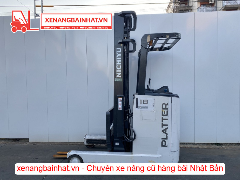 75-Xe nâng điện đứng lái NICHIYU FBRMW18-80 1.8 Tấn, 6m khung 3 tầng