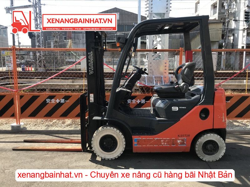 Xe nâng dầu Toyota 02-8FD10 1 Tấn, 3m-0 cũ hàng bãi Nhật