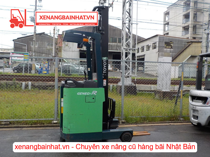 Xe nâng điện đứng lái Toyota 7FBR10 1 Tấn, 4.5m-4 cũ hàng bãi Nhật