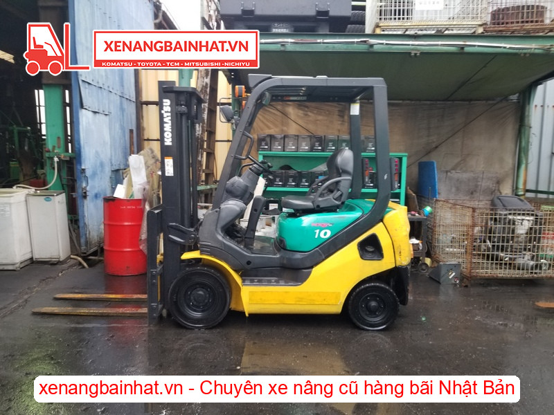 Xe nâng xăng Komatsu FG10C-20 1 Tấn, 3m-0 cũ hàng bãi Nhật