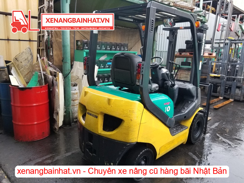Xe nâng xăng Komatsu FG10C-20 1 Tấn, 3m-5 cũ hàng bãi Nhật