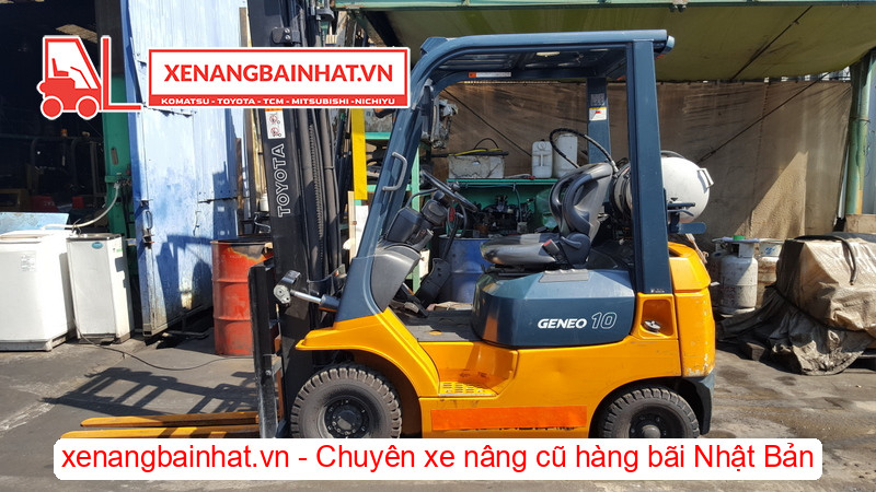 Xe nâng xăng Toyota 7FG10 1 Tấn, 4m-0 cũ hàng bãi Nhật