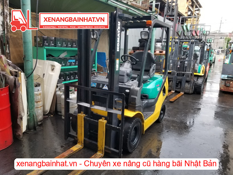 Xe nâng xăng Komatsu FG10C-20 1 Tấn, 3m-1 cũ hàng bãi Nhật