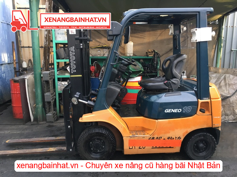 Xe nâng dầu Toyota 7FD10 1 Tấn cũ hàng bãi Nhật