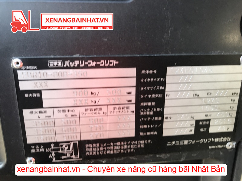 167-Xe nâng điện đứng lái NICHIYU FBR10-80B 1 Tấn, 3.5m