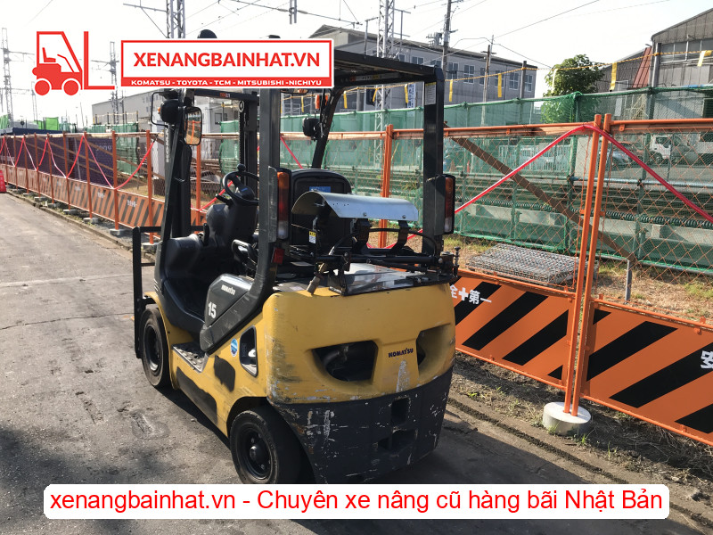 Xe nâng xăng Komatsu FG15T-21 1.5 Tấn, 3m-2 cũ hàng bãi Nhật