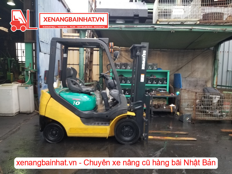 Xe nâng xăng Komatsu FG10C-20 1 Tấn, 3m-3 cũ hàng bãi Nhật