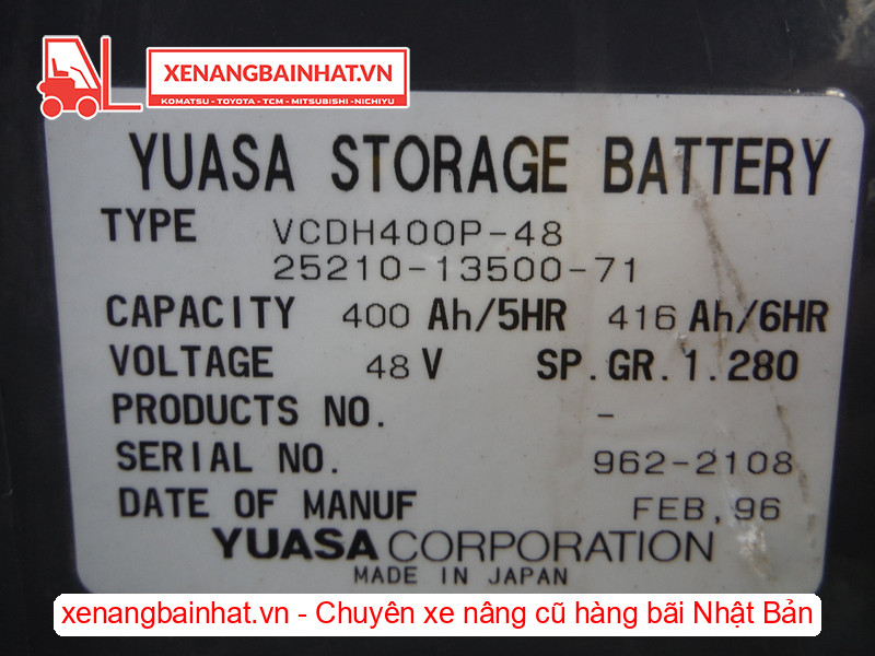 Xe nâng điện Toyota 6FB15 1.5 Tấn, 3m-4 cũ hàng bãi Nhật