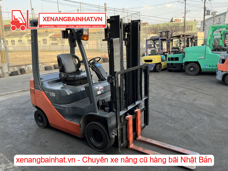 Xe nâng xăng Toyota 02-8FG15 1.5 Tấn, 3m-4 cũ hàng bãi Nhật