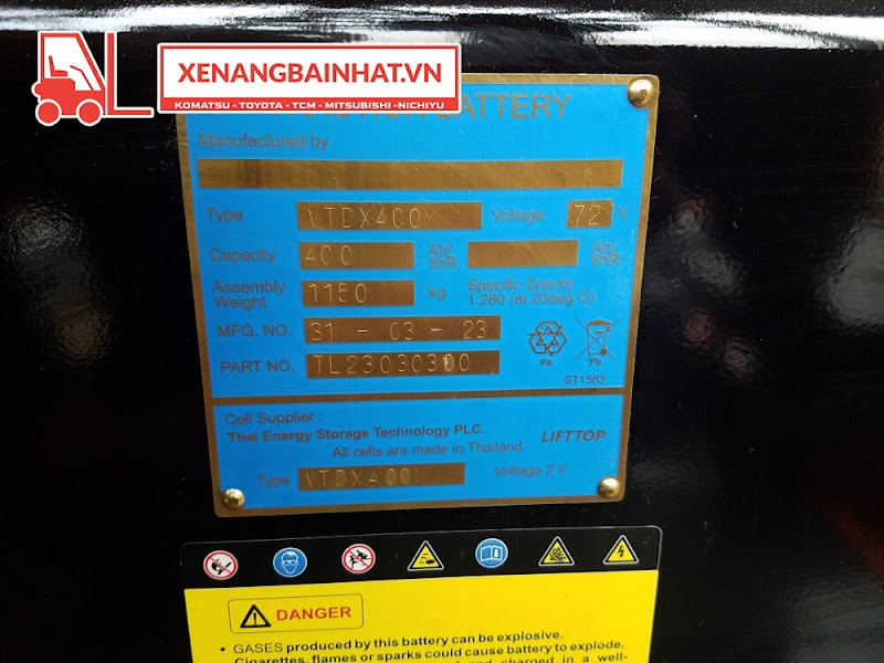 Bình điện xe nâng LIFTTOP 48V-400Ah VTDX400M