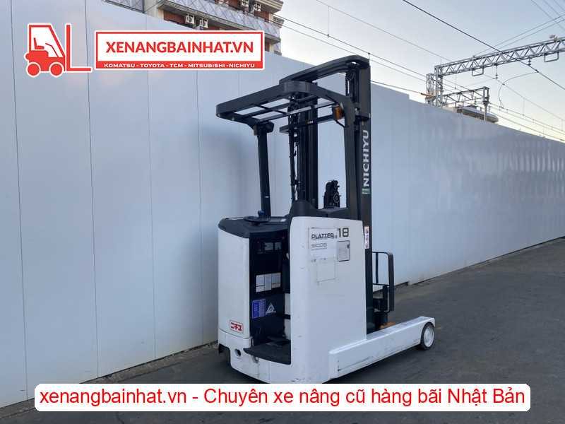 75-Xe nâng điện đứng lái NICHIYU FBRMW18-80 1.8 Tấn, 6m khung 3 tầng