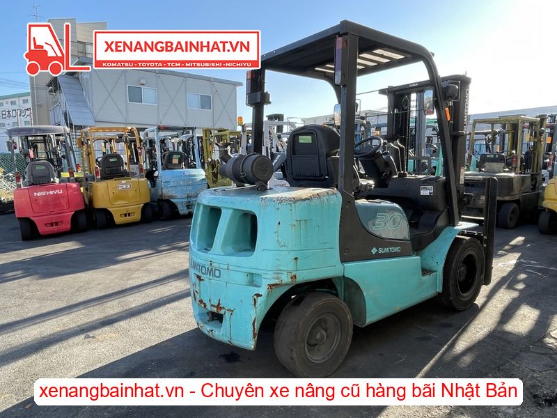 Xe nâng dầu 3 Tấn SUMITOMO 13FD30PAXI98D nâng cao 3m SX 2013