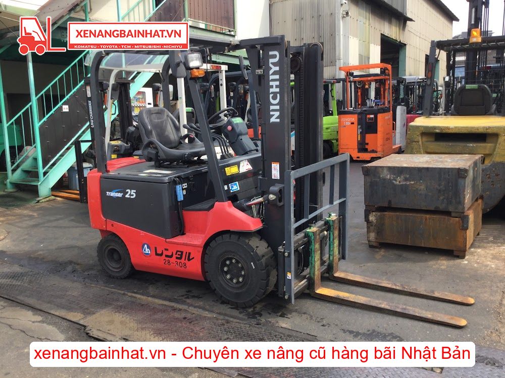 Xe nâng Điện 2.5 Tấn NICHIYU FB25PN-77 nâng cao 3m SX 2016