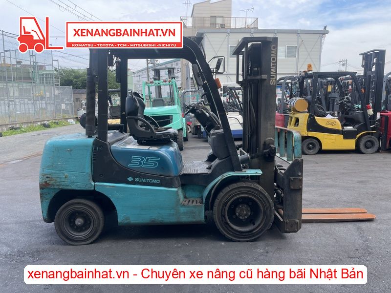 Xe nâng dầu 3.5 Tấn SUMITOMO 13FD35PAX98D nâng cao 3m SX 2007