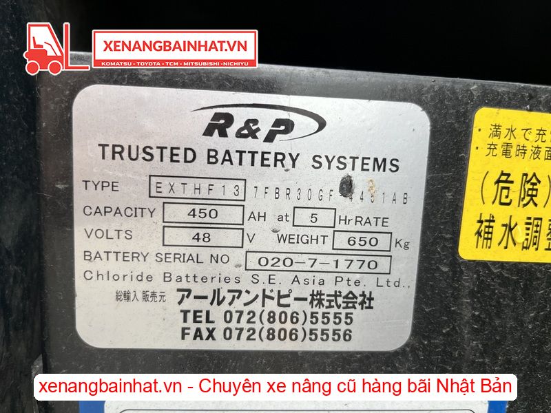 Xe nâng Điện 2 Tấn TOYOTA 7FBRS20 nâng cao 5.5m SX 2011