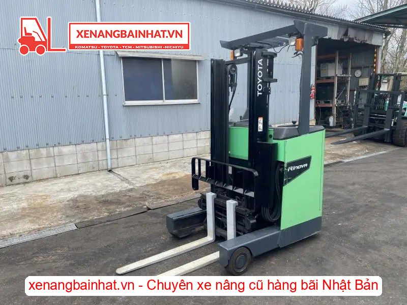 Xe nâng điện đứng 1 tấn Toyota 8FBR10 nâng cao 3m SX 2019