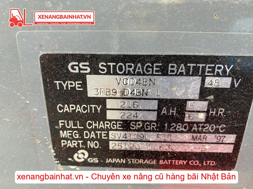 Xe nâng Điện 900Kg TOYOTA 3FB9 nâng cao 3m SX 1997