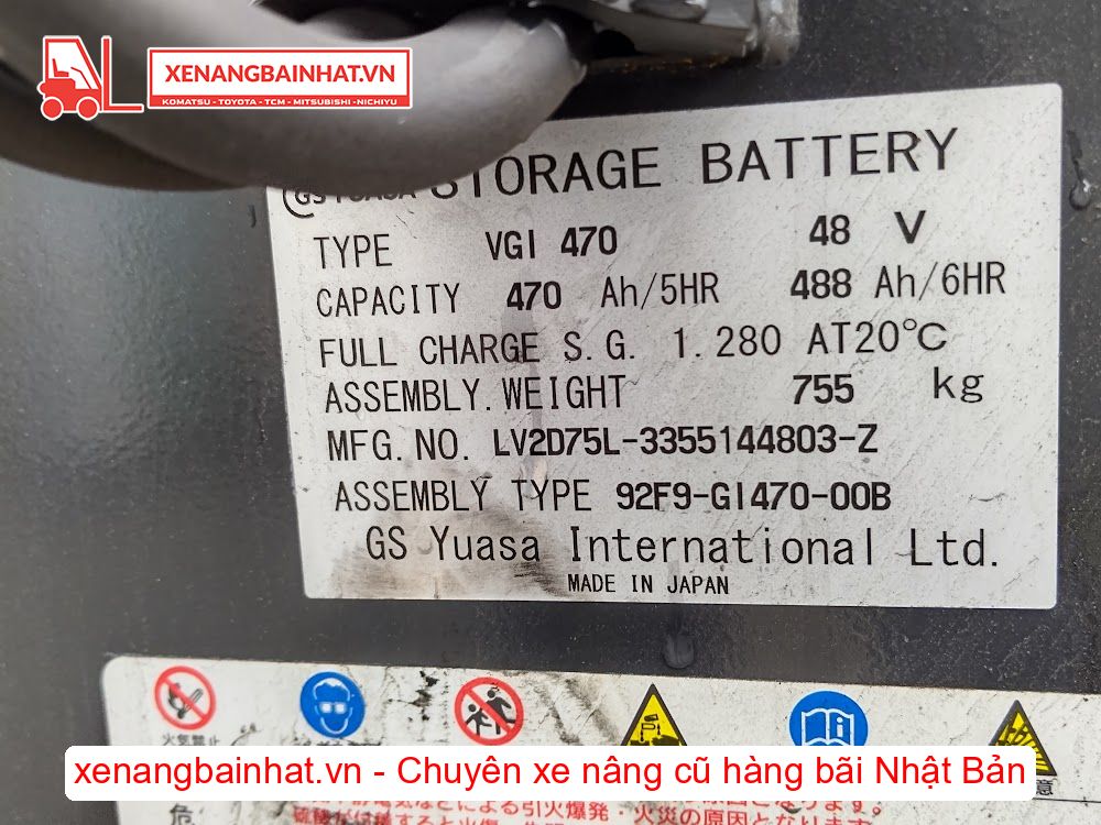 Xe nâng Điện 2 Tấn NICHIYU FBRM20-H80B nâng cao 4.7m SX 2015