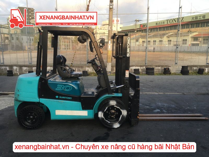 Xe nâng dầu 3 Tấn SUMITOMO 13FD30PAXI98D nâng cao 3m SX 2010