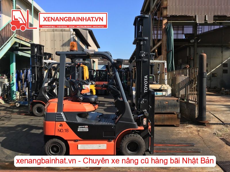 Xe nâng Điện 2.5 Tấn TOYOTA 8FBH25 nâng cao 4.5m SX 2018