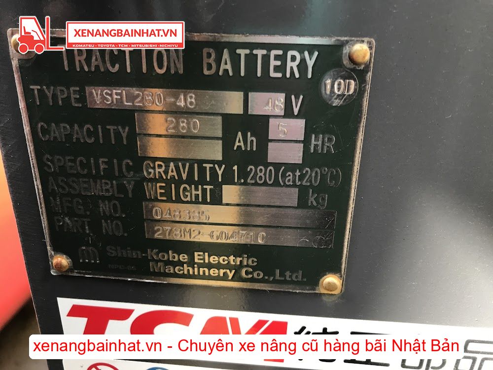 Xe nâng Điện 1.5 Tấn TCM FRHB15-8 nâng cao 4m SX 2010