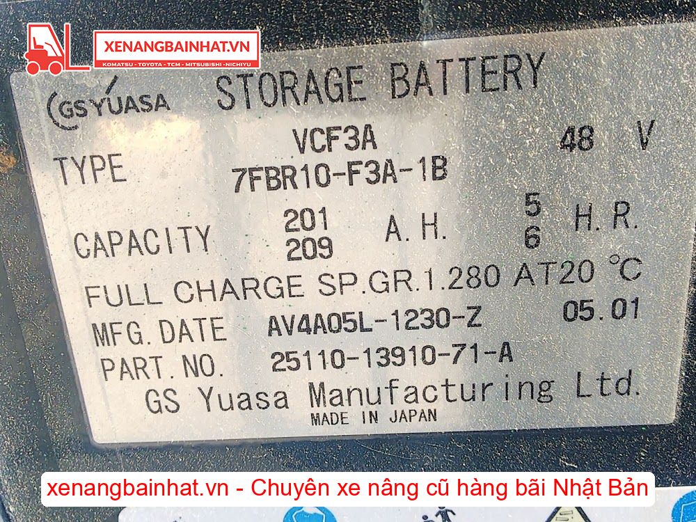 Xe nâng Điện 1 Tấn TOYOTA 7FBR10 nâng cao 3m SX 2005