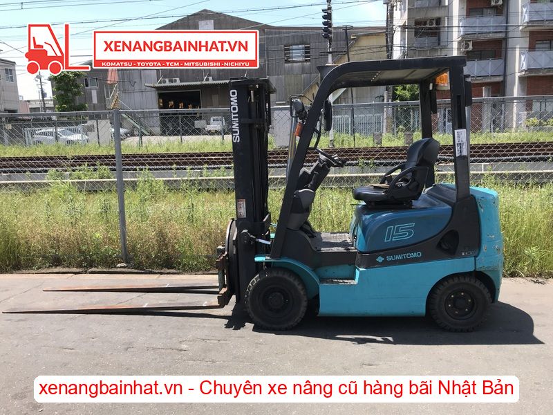 Xe nâng dầu 1.5 Tấn SUMITOMO 03FD15PAX92D nâng cao 3m SX 2007