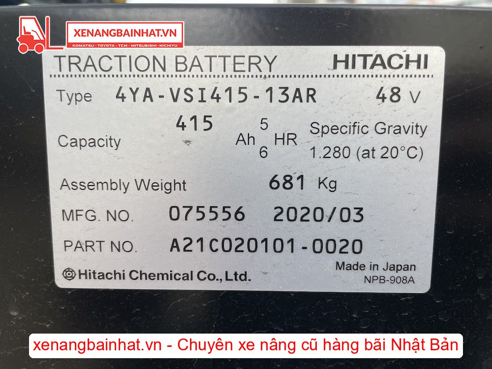 Xe nâng Điện 1.5 Tấn NICHIYU FB15PN-80 nâng cao 3m SX 2020
