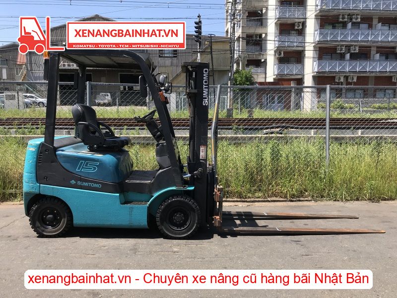 Xe nâng dầu 1.5 Tấn SUMITOMO 03FD15PAX92D nâng cao 3m SX 2007