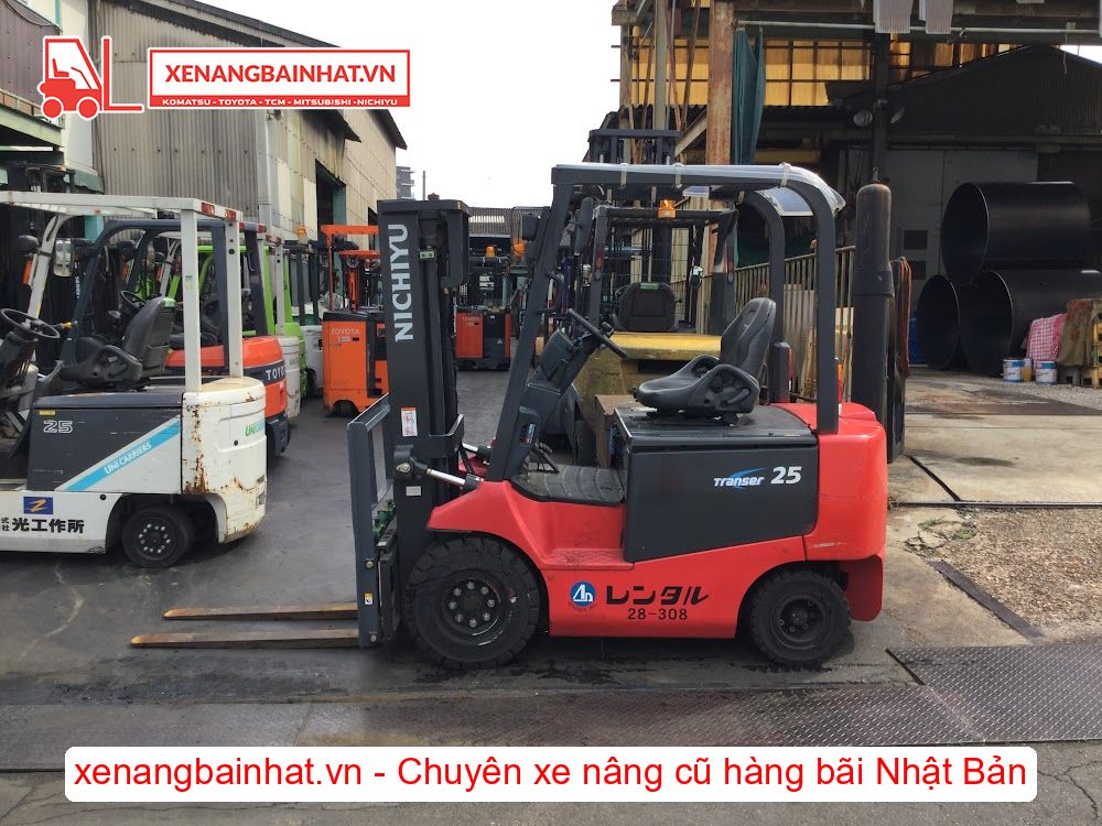 Xe nâng Điện 2.5 Tấn NICHIYU FB25PN-77 nâng cao 3m SX 2016