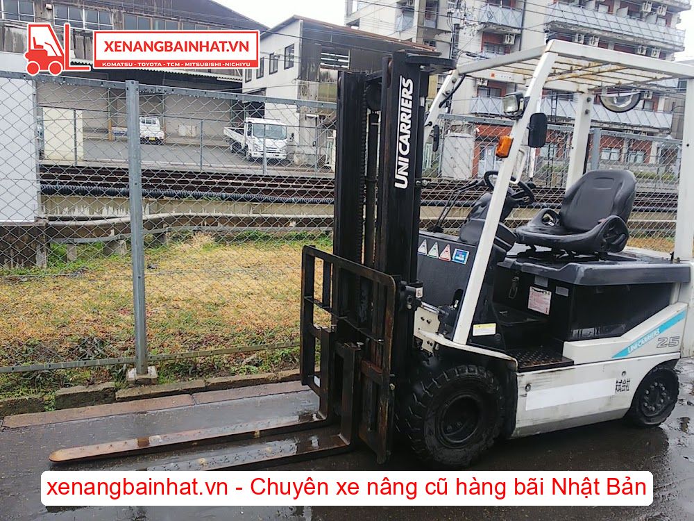 Xe nâng Điện 2.5 Tấn UNICARRIERS T1B2L25 (FB25) nâng cao 3m SX 2014