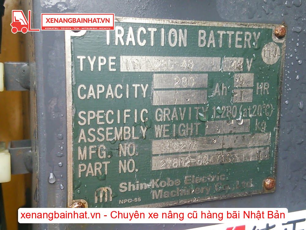 Xe nâng Điện 1.5 Tấn TCM FRB15-8M nâng cao 3m SX 2011