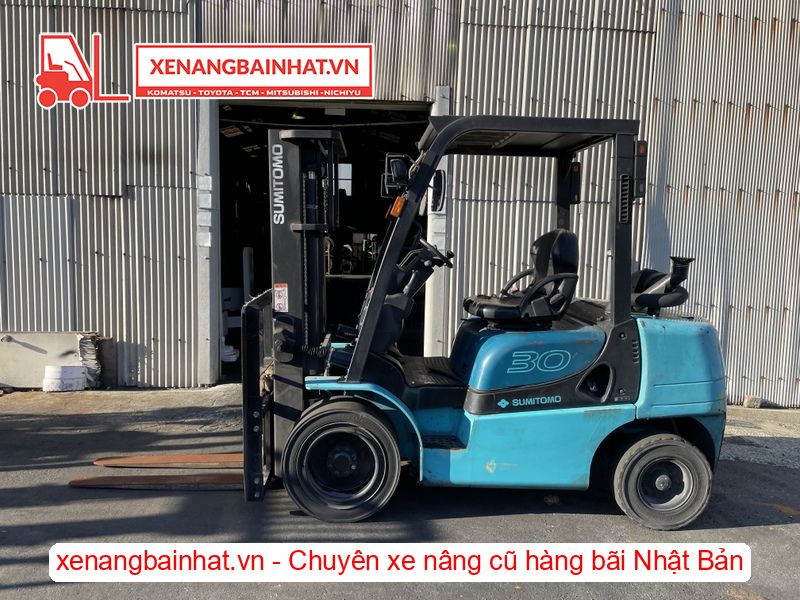 Xe nâng dầu 3 Tấn SUMITOMO 13FD30PAXI98D nâng cao 3m SX 2013