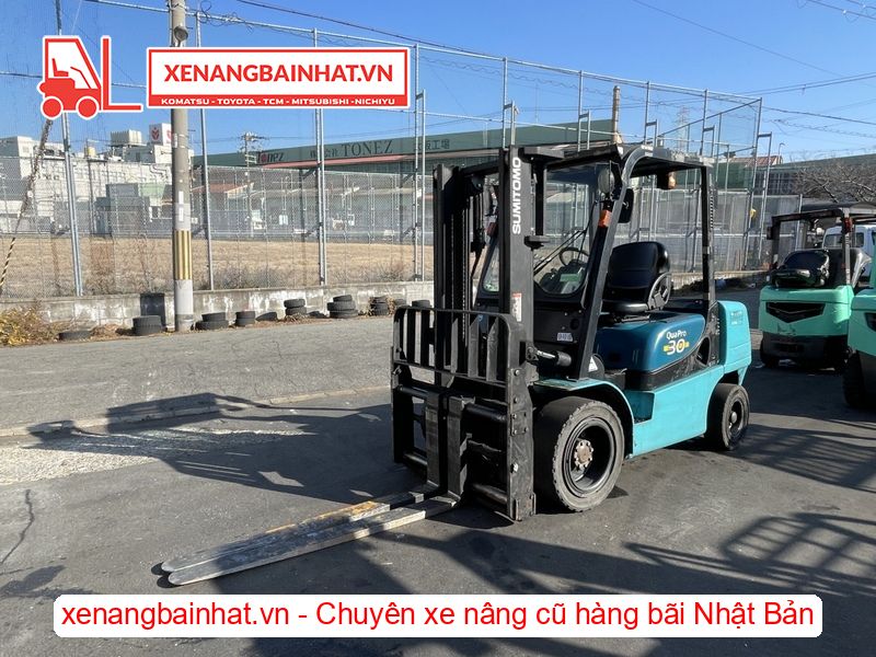 Xe nâng dầu 3 Tấn SUMITOMO 13FD30PAXI94D nâng cao 3m SX 2014