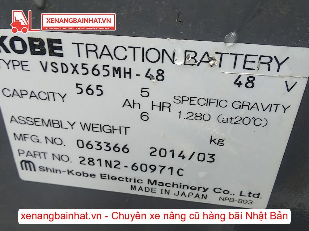 Xe nâng Điện 2.5 Tấn TCM FB25-8 nâng cao 3m SX 2014