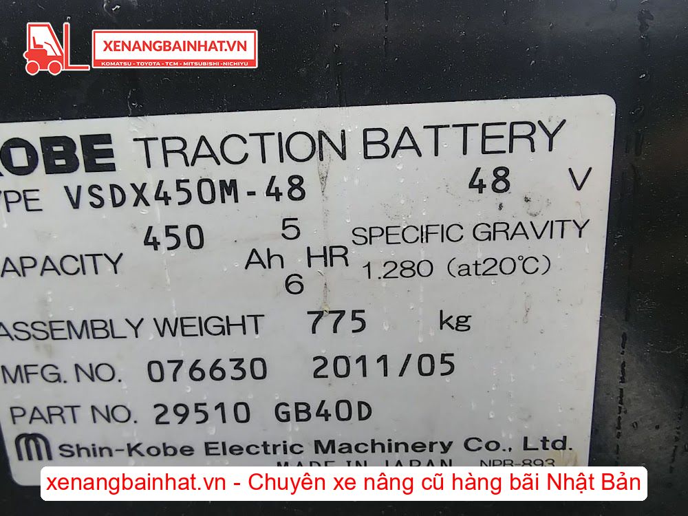 Xe nâng Điện 2 Tấn Nissan P1B2L20 (FB20) nâng cao 3m SX 2011