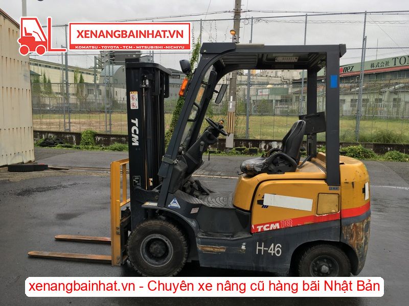Xe nâng dầu 1.8 Tấn TCM FD18T13 nâng cao 3m SX 2013