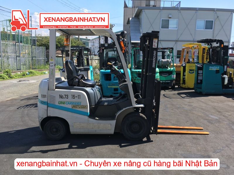 Xe nâng dầu 1.5 Tấn UNICARRIERS FD15T14 nâng cao 3m SX 2015
