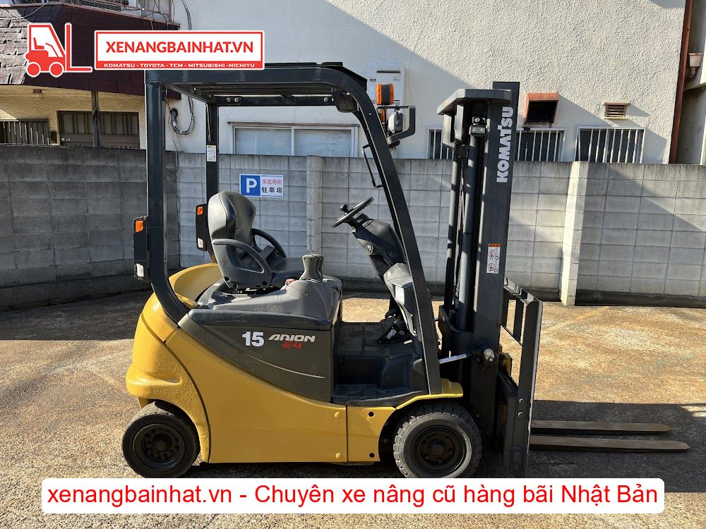 Xe nâng Điện 1.5 Tấn KOMATSU FB15-12 nâng cao 3m SX 2015
