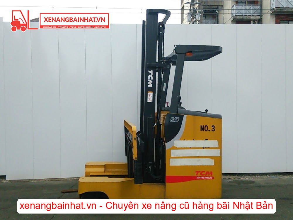 Xe nâng Điện 2.5 Tấn TCM FRB25-8M nâng cao 4m SX 2013
