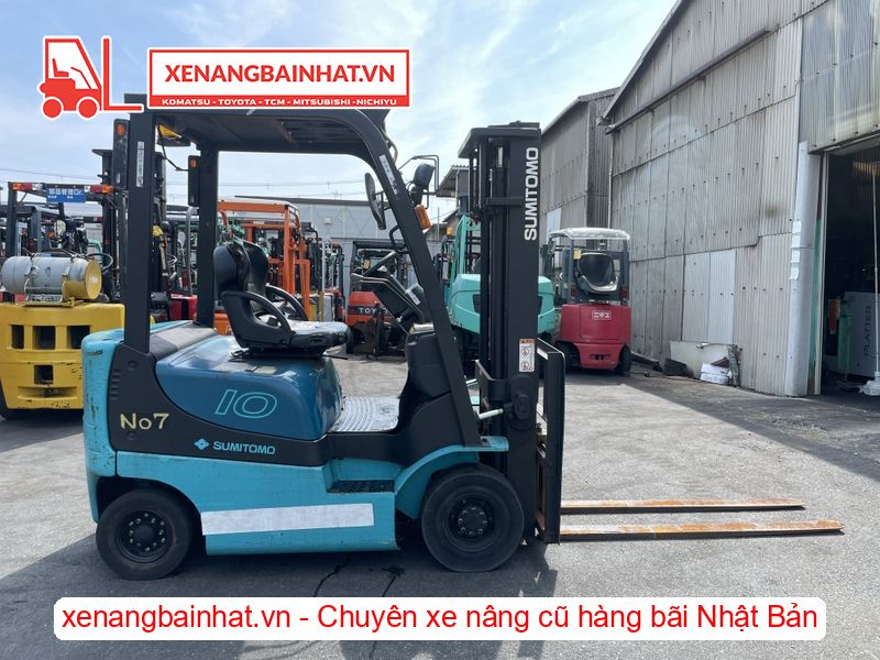 Xe nâng dầu 1 Tấn SUMITOMO 03FD10PAXI92D nâng cao 3m SX 2011