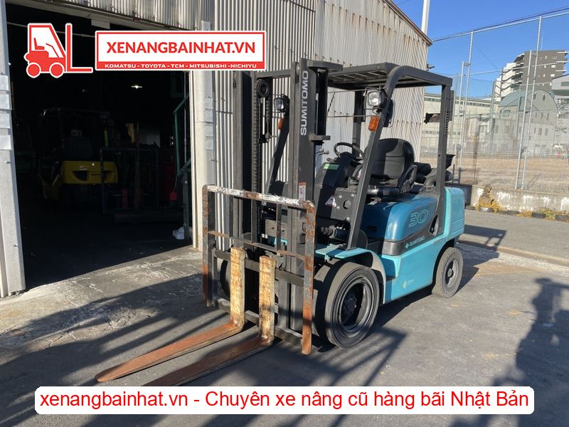 Xe nâng dầu 3 Tấn SUMITOMO 13FD30PAXI98D nâng cao 3m SX 2013
