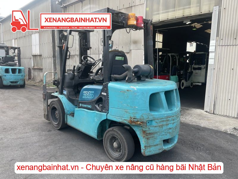 Xe nâng dầu 3.5 Tấn SUMITOMO 13FD35PAX98D nâng cao 3m SX 2007