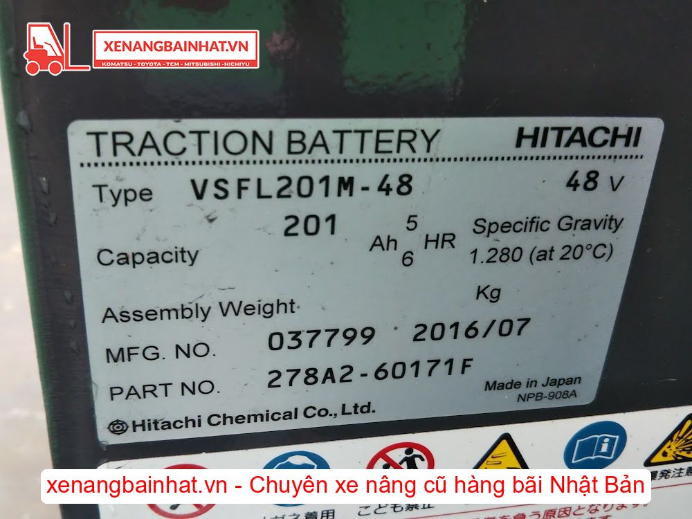 Xe nâng Điện 1 Tấn UNICARRIERS FRB10-8CA nâng cao 3m SX 2016