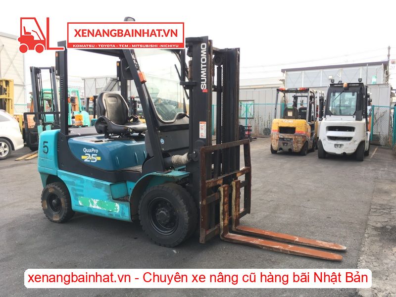 Xe nâng dầu 2.5 Tấn SUMITOMO 11FD25PAXIII24D nâng cao 3m SX 2017