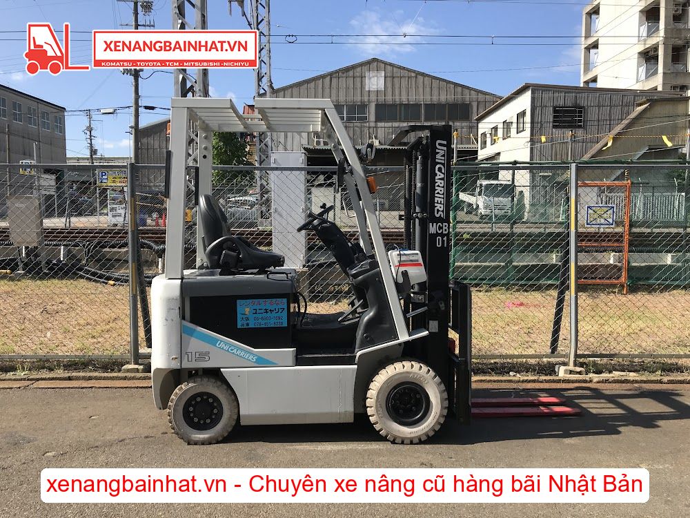Xe nâng Điện 1.5 Tấn UNICARRIERS J1B1L15 (FB15) nâng cao 3m SX 2015