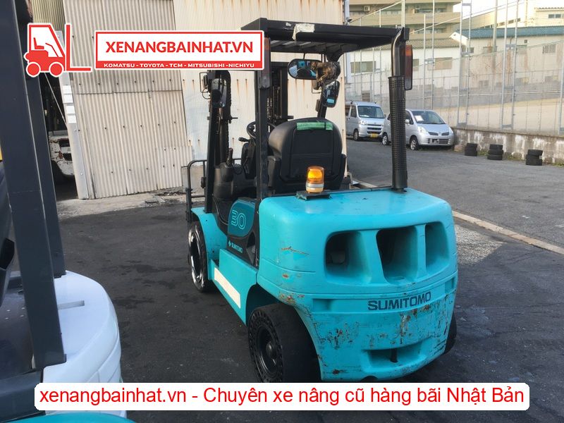 Xe nâng dầu 3 Tấn SUMITOMO 13FD30PAXI98D nâng cao 3m SX 2010