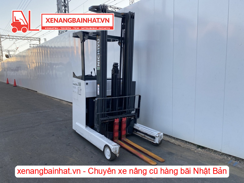 75-Xe nâng điện đứng lái NICHIYU FBRMW18-80 1.8 Tấn, 6m khung 3 tầng