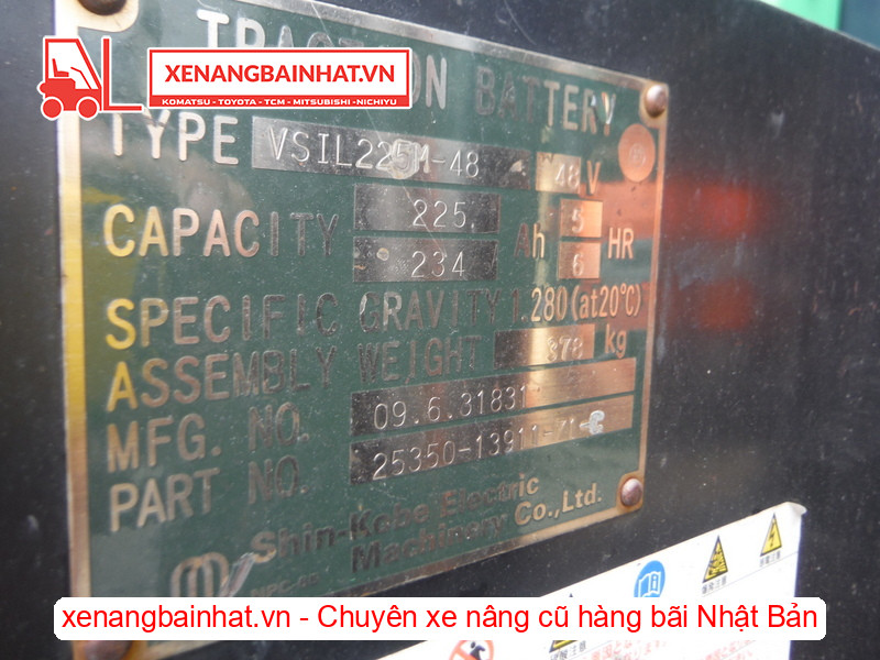 Xe nâng điện đứng lái Toyota 7FBR10 1 Tấn, 3m-4 cũ hàng bãi Nhật