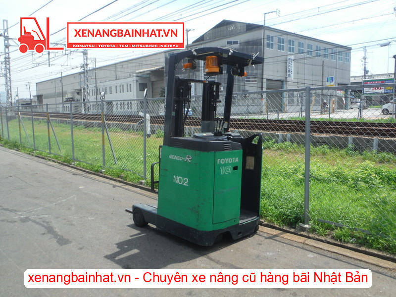 Xe nâng điện đứng lái Toyota 7FBR10 1 Tấn, 3m-2 cũ hàng bãi Nhật